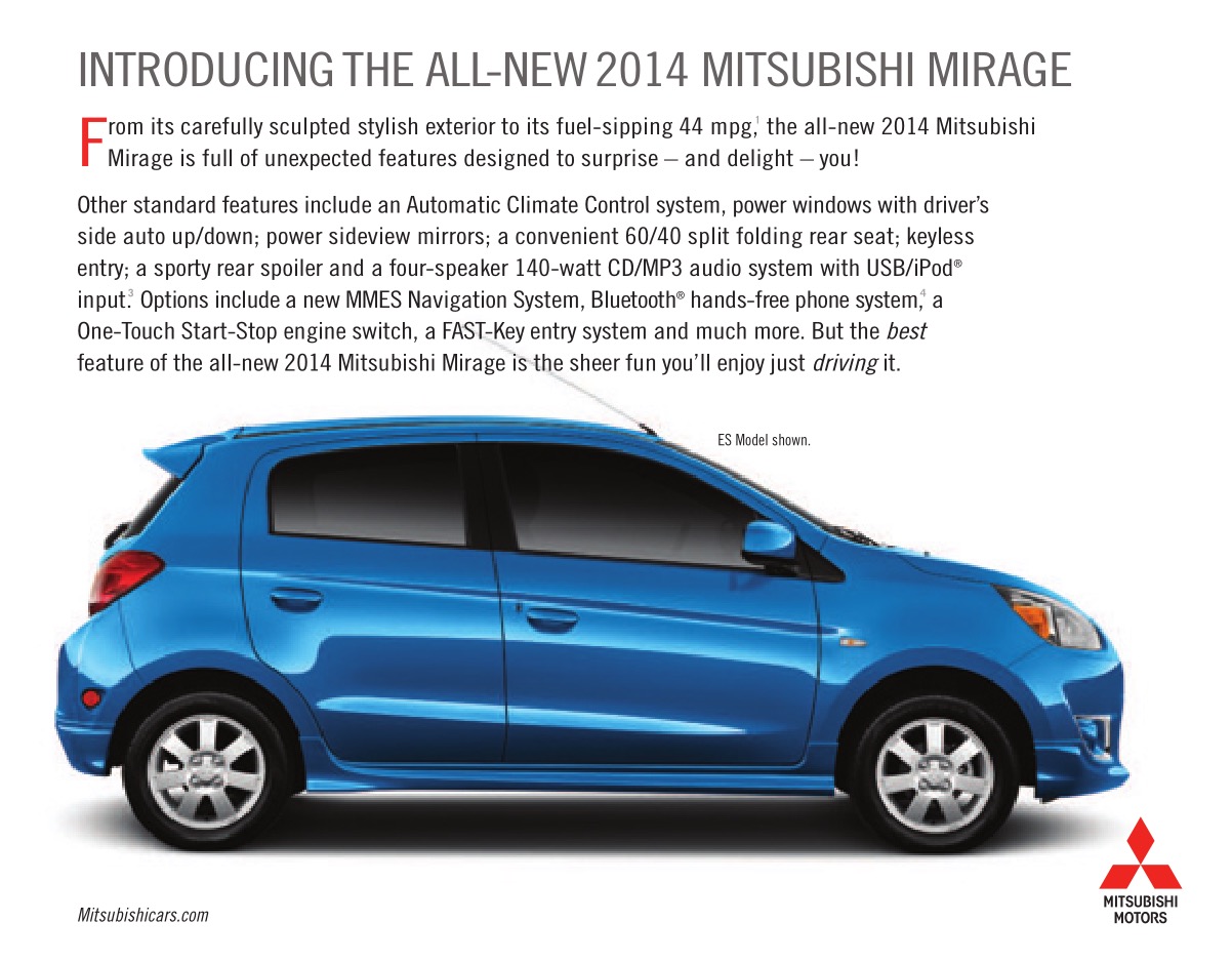 2014 Mitsubishi Mirage Brochure Page 4